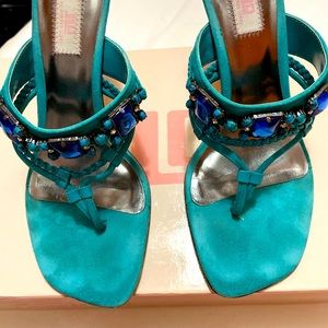 JLo Hillary high heel turquoise shoes size 6 1/2